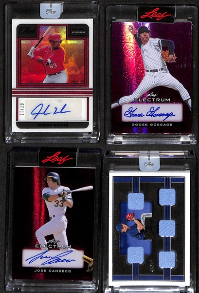 Lot of (13) Baseball Cards inc. 2024 Topps Five Star Chase Utley Autograph (#/40), 2024 Leaf In The Game Used Mickey Mantle Jersey (#/20), 2023 Three and Two Jordan Walker Rookie Autograph (#/10), +