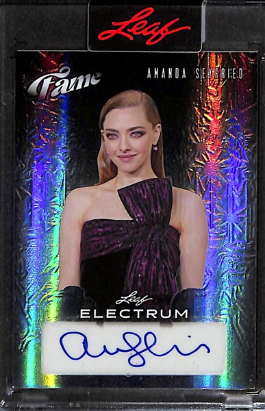 Lot of (2) Leaf Actress Autographs - Electrum Amanda Seyfried (#/1), In The Game Used Margot Robbie (#/1)