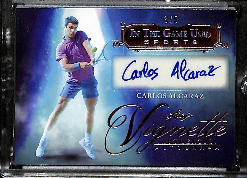 2024 Leaf In The Game Used Carlos Alcaraz Autograph (#/5)