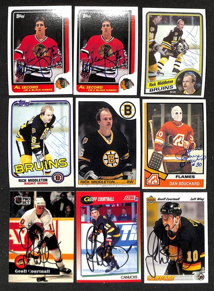 300+ Signed Hockey Cards w. (2) Jaromir Jagr, (2) Paul Coffey, (2) Phil Bourque, (3) Clarke, (5) Mike Ramsey, (4) Billy Smith, + (JSA Auction Letter)