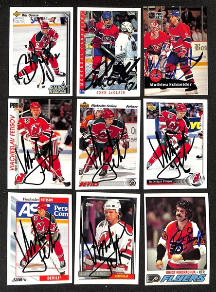 300+ Signed Hockey Cards w. (2) Jaromir Jagr, (2) Paul Coffey, (2) Phil Bourque, (3) Clarke, (5) Mike Ramsey, (4) Billy Smith, + (JSA Auction Letter)