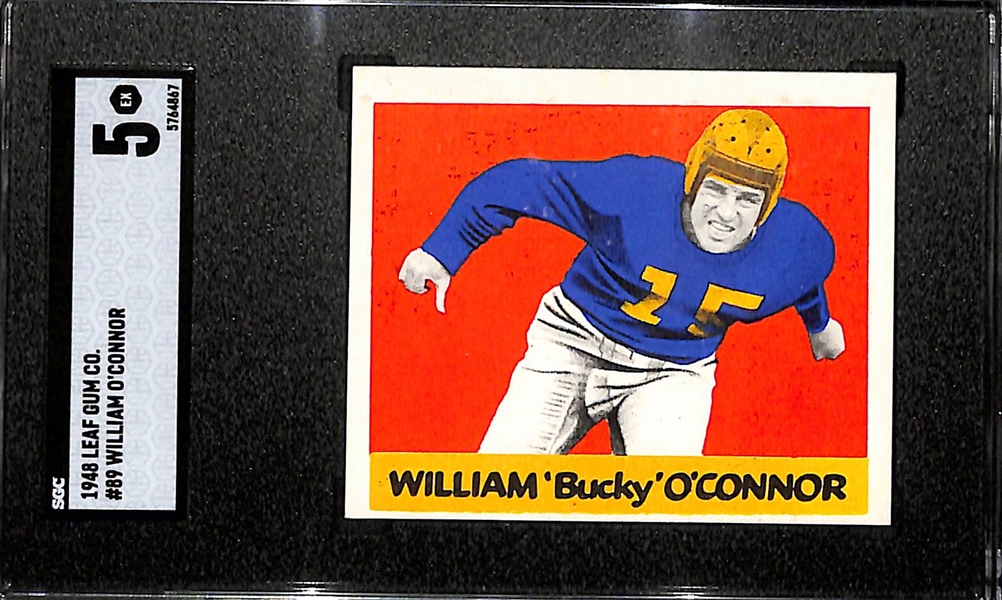 1948 Leaf Football High # SP Lot - Bucky O'Connor #89 (SGC 5) and Joe Whisler #90 (SGC 5)
