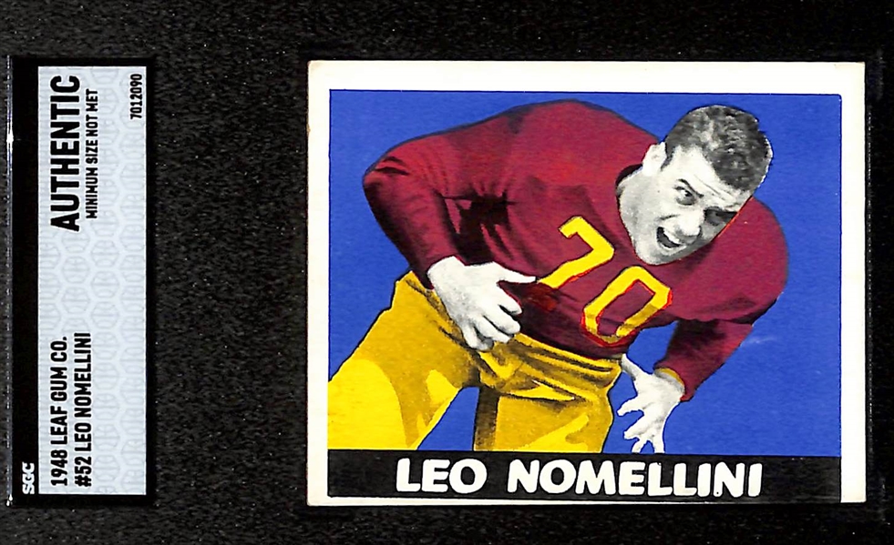 1948 Leaf Leo Nomellini (HOF) Rookie Card #52 Graded SGC Authentic (Undersized)