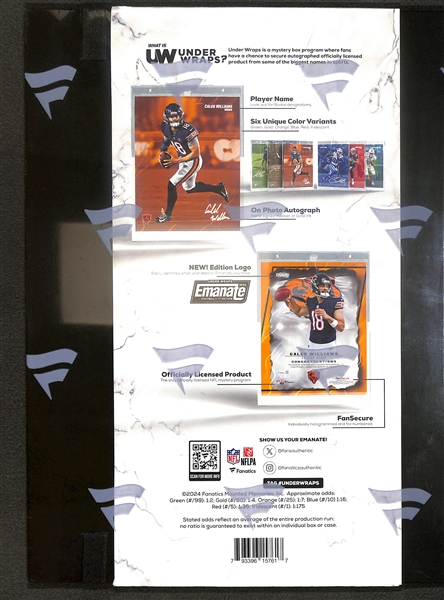 Sealed 2024 Fanatics Under Wraps Emanate NFL Autographed Photo in Sealed Box (Possible Tom Brady or Jayden Daniels Autographed 8 x 10 Photo Card)