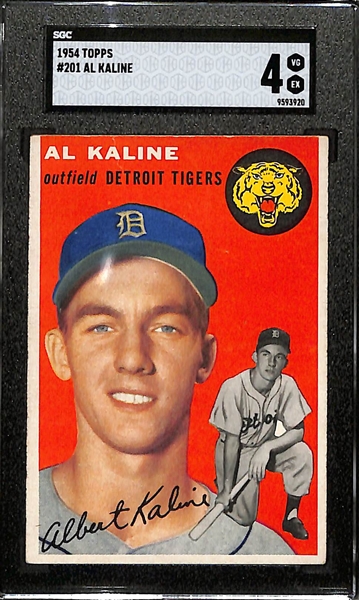 1954 Topps Al Kaline Rookie Card #201 Graded 4 VG-EX!