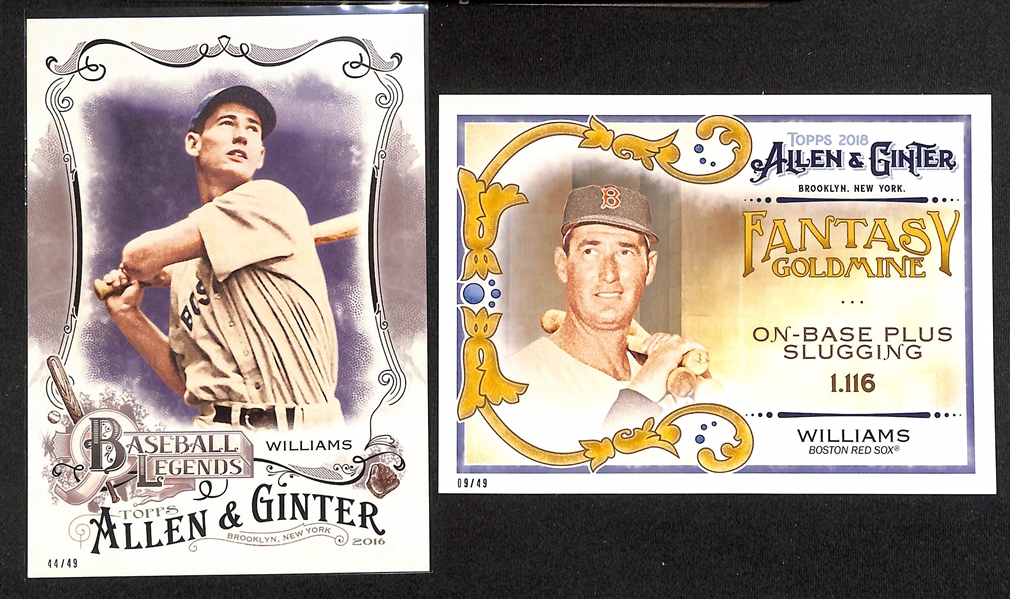 Lot of (21) Oversized HOFer Baseball Cards w. Ted Williams & Lou Gehrig  