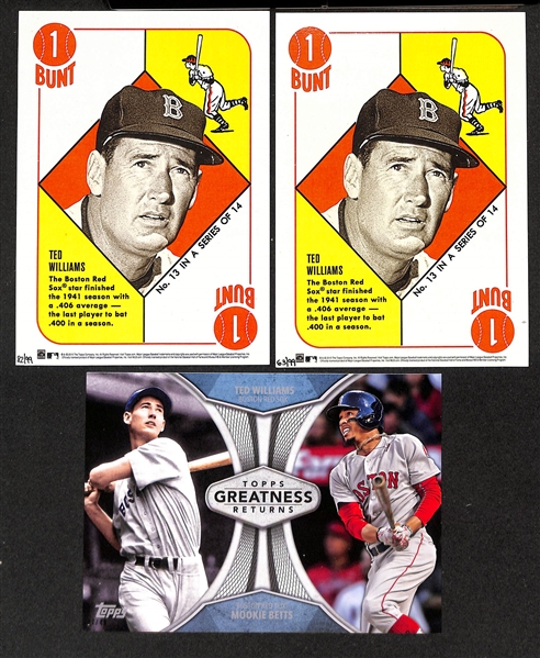 Lot of (21) Oversized HOFer Baseball Cards w. Ted Williams & Lou Gehrig  