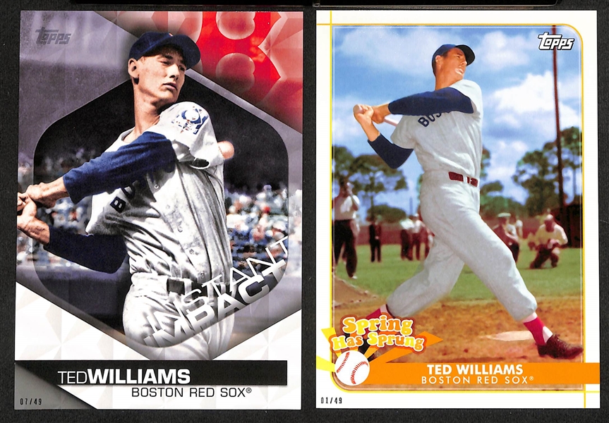 Lot of (21) Oversized HOFer Baseball Cards w. Ted Williams & Lou Gehrig  