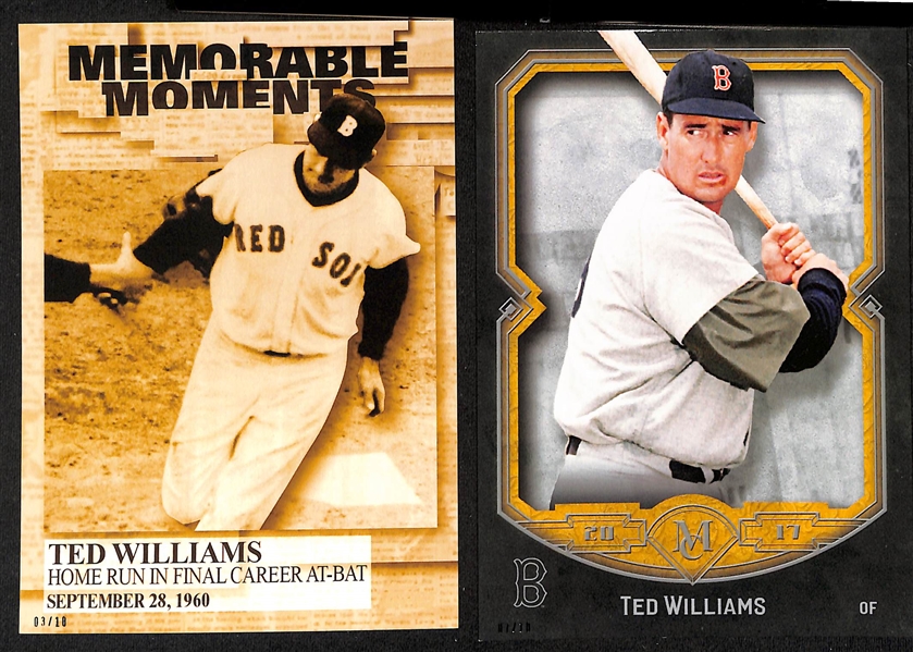 Lot of (7) 5x7 HOFer Baseball Cards w. (5) Ted Williams & (2) Bobby Doerr All #/10