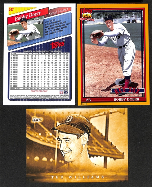 Lot of (7) 5x7 HOFer Baseball Cards w. (5) Ted Williams & (2) Bobby Doerr All #/10