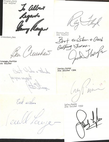 Lot of (65+) Mostly Signed Golf Index Cards w. Gary Player (JSA Auction Letter)
