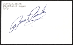 Very Rare Brian Piccolo (d. 1970) Signed Index Card From 1969 (JSA Auction Letter) - Portrayed in Film Classic "Brians Song"