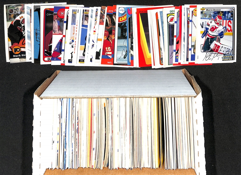 Lot of (350+) Signed Hockey Cards w. Martin Brodeur, Olaf Kolzig, Bob Errey, Karl Dykhuis, + (JSA Auction Letter)