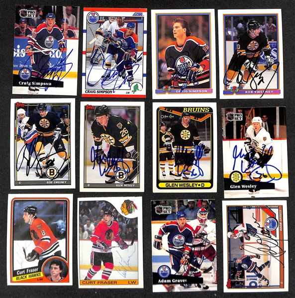 Lot of (350+) Signed Hockey Cards inc. (2) Brendan Shanahan, (4) Michel Goulet, Andy Moog, Rick Tocchet, Ray Whitney, +  (JSA Auction Letter)