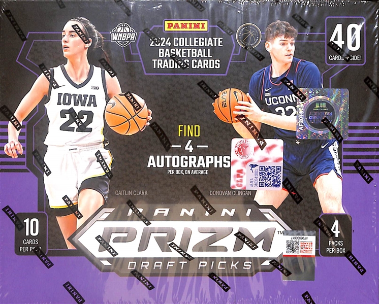 2024 Panini Prizm Draft Picks Collegiate Basketball Hobby Box (4 autos) w. Caitlin Clark Potential