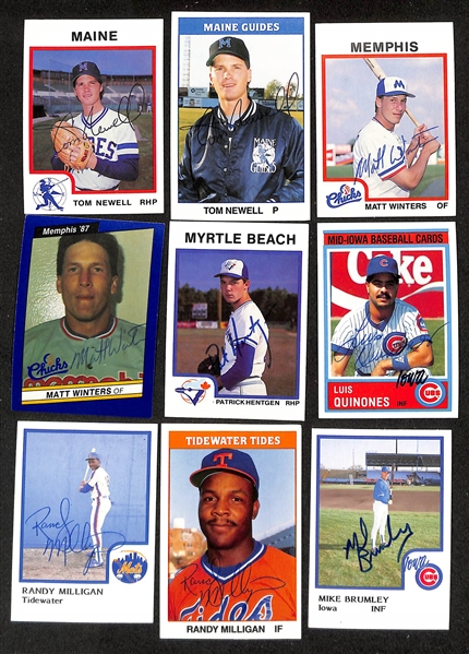 430+ Signed Minor League Baseball Cards Inc. Larry Walker, Jerome Walton, (2) Al Leiter, (2) Mike Sweeney, Jason Schmidt, Joe Girardi, Mike Bordick, + (JSA Auction Letter)