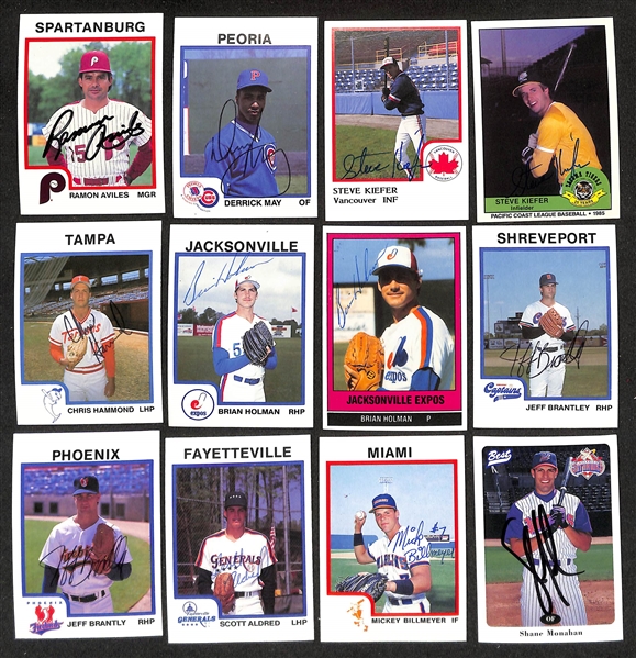 430+ Signed Minor League Baseball Cards Inc. Larry Walker, Jerome Walton, (2) Al Leiter, (2) Mike Sweeney, Jason Schmidt, Joe Girardi, Mike Bordick, + (JSA Auction Letter)