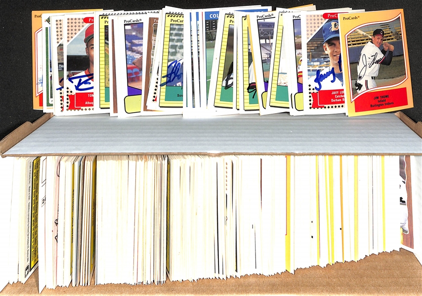 430+ Signed Minor League Baseball Cards Inc. Jim Thome, Jeff Conine, Javy Lopez, Billy Bean, Francisco Cabrera, + (JSA Auction Letter)
