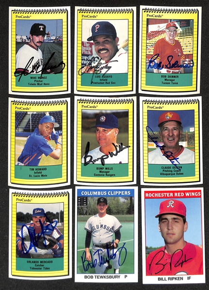 430+ Signed Minor League Baseball Cards Inc. Jim Thome, Jeff Conine, Javy Lopez, Billy Bean, Francisco Cabrera, + (JSA Auction Letter)