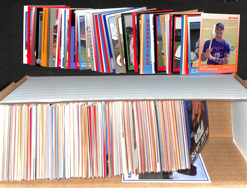 430+ Signed Minor League Baseball Cards Inc. Juan Gonzalez, (2) Brian McRae, Pat Mahomes Sr., (3) Tommy Greene, Jim Leyritz, + (JSA Auction Letter)