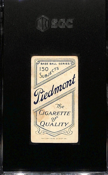 1909 T206 Ty Cobb (Portrait, Green Background) w. Piedmont Cigarettes Back (150 Subjects, Factory No. 25) Graded SGC 2.5