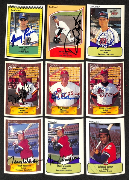 400+ Signed Minor League Baseball Cards Inc. Jeff Bagwell, Derek Lee, (3) Carlos Delgado, Kevin Brown, (2) Billy Bean, Chuck Knoblauch, Pat Mahomes, (2) John Wetteland, + (JSA Auction Letter)