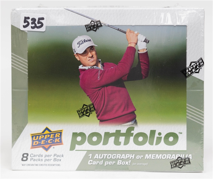 Factory Sealed 2024 Upper Deck Portfolio Golf Hobby Box (1 auto or Memorabilia) w. Tiger Woods