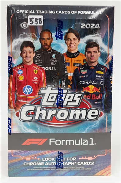 Factory Sealed 2024 Topps Chrome F1 Formula 1 Hobby Box w. Hamilton & Verstappen