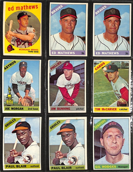 Lot of Approx (200) 1959-1968 Topps Baseball Cards (Mostly 1966) w. 1966 Willie Mays & 1966 Sandy Koufax