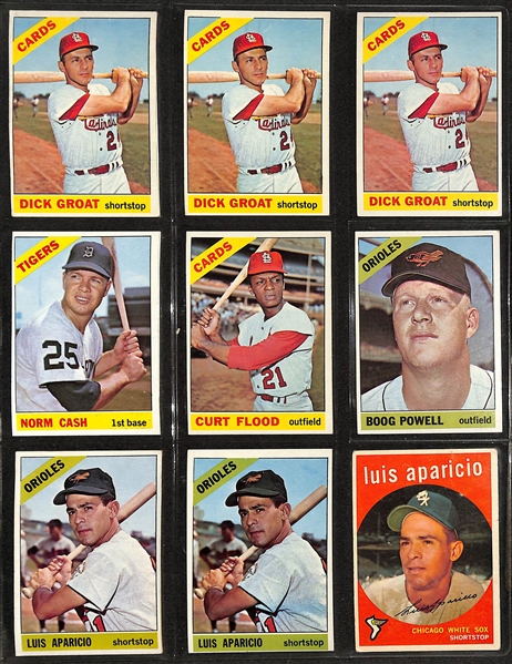 Lot of Approx (200) 1959-1968 Topps Baseball Cards (Mostly 1966) w. 1966 Willie Mays & 1966 Sandy Koufax