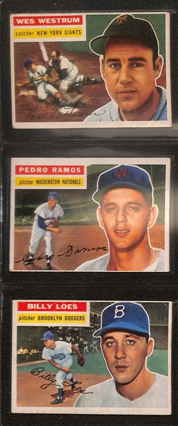 Lot of (32) 1956 Topps Baseball Cards w. Vic Wertz & Jim Gilliam