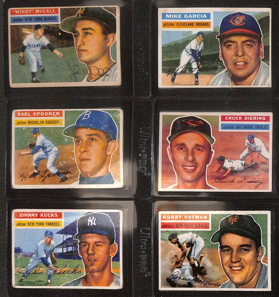 Lot of (32) 1956 Topps Baseball Cards w. Vic Wertz & Jim Gilliam
