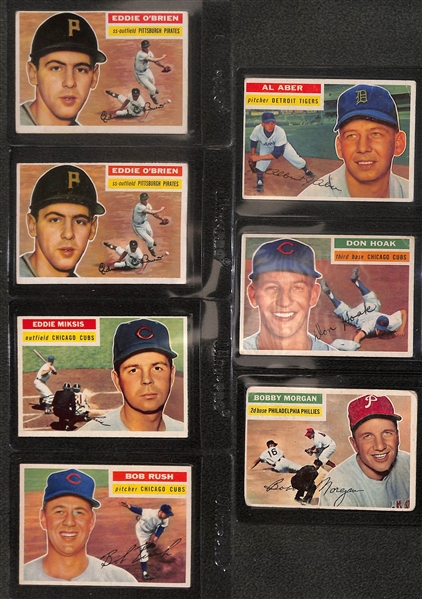 Lot of (32) 1956 Topps Baseball Cards w. Vic Wertz & Jim Gilliam