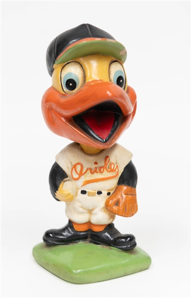 1960s Baltimore Orioles Bobblehead & 1975 Hank Aaron Souvenir Mascot Bobblehead
