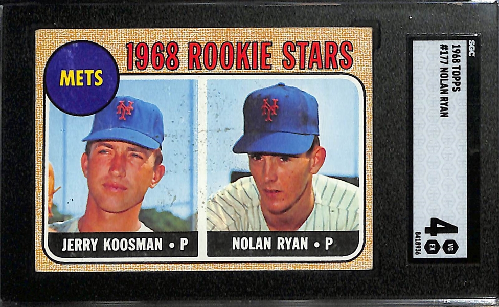 1968 Topps Baseball Complete Set (All 598 Cards!) in Mostly VG-EX Condition w. Nolan Ryan Rookie #177 Graded SGC 4, Mantle #280 Graded SGC 4.5, Johnny Bench Rookie #247 Graded SGC Authentic