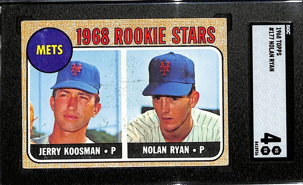 1968 Topps Baseball Complete Set (All 598 Cards!) in Mostly VG-EX Condition w. Nolan Ryan Rookie #177 Graded SGC 4, Mantle #280 Graded SGC 4.5, Johnny Bench Rookie #247 Graded SGC Authentic