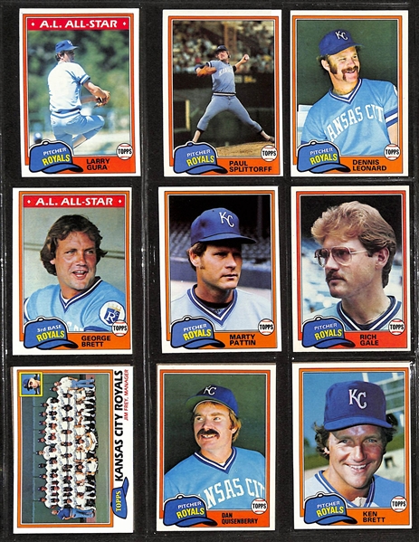 Lot of (9) Topps Baseball Sets from 1981 - 1989 in Albums by Team