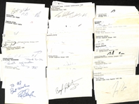 Lot of (200+) Signed Mostly Hockey Index Cards inc, Ed Snider, Alex Delvecchio, Pierre Pilote, Ron Francis, + (JSA Auction Letter)
