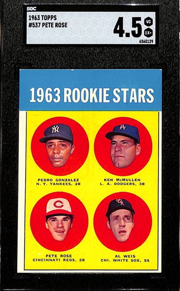 1963 Topps Pete Rose Rookie Card Graded SGC 4.5