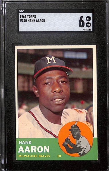 1963 Topps Graded Lot of (4) w. Hank Aaron (SGC 6), Stargell Rookie (SGC 5), Roberto Clemente (SGC 4.5), Willie McCovey (SGC 5)