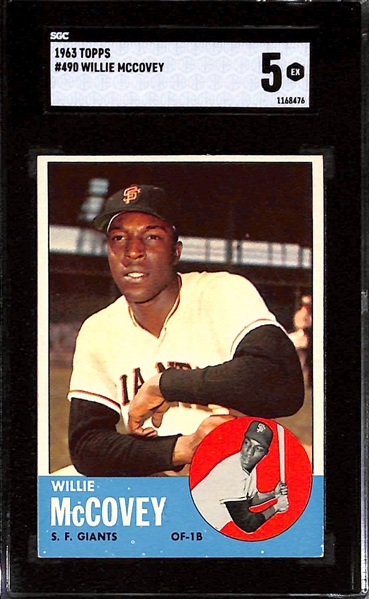 1963 Topps Graded Lot of (4) w. Hank Aaron (SGC 6), Stargell Rookie (SGC 5), Roberto Clemente (SGC 4.5), Willie McCovey (SGC 5)