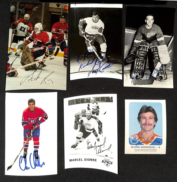 Lot of (100+) Signed Mostly Team Issued Hockey Photo Cards inc Patrick Roy + (JSA Auction Letter)