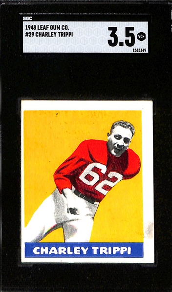 1948 Leaf Football HOF Rookie Lot - George Connor #37 (SGC 4) and Charley Trippi #29 (SGC 3.5)