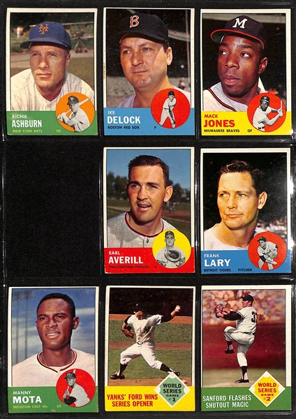 1963 Topps Baseball Partial Set - 516 of 576 Cards - w. #472 Lou Brock SGC 6 & #490 Willie McCovey SGC 6