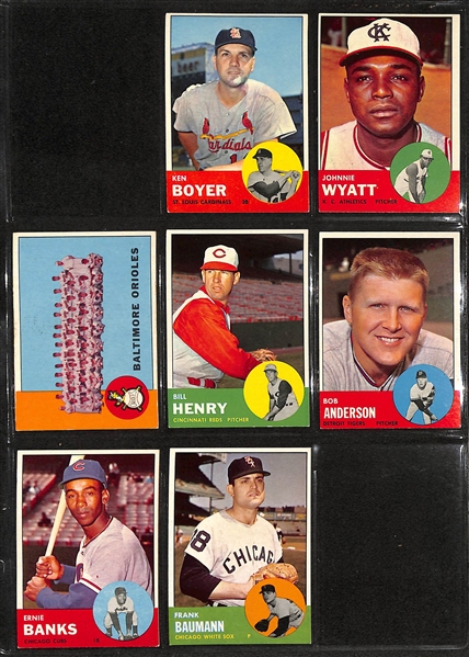 1963 Topps Baseball Partial Set - 516 of 576 Cards - w. #472 Lou Brock SGC 6 & #490 Willie McCovey SGC 6