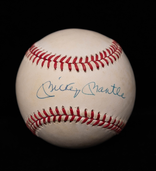 Mickey Mantle Signed Baseball On the Sweet Spot - JSA Auction Letter