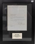 Signed Letter From Boxing HOFer Gene Tunney Dated September 14, 1932 - Matted & Framed - Comes w. Full JSA LOA