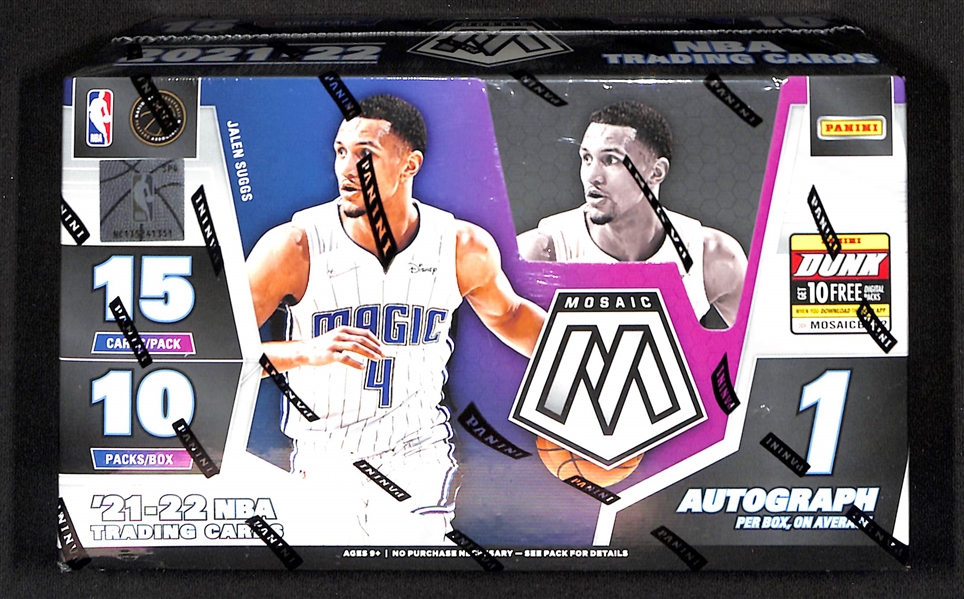 2021-22 Panini Mosaic Basketball Sealed Hobby Box (1 autograph)