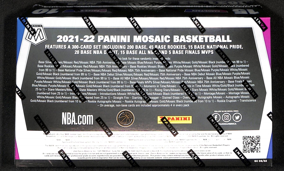 2021-22 Panini Mosaic Basketball Sealed Hobby Box (1 autograph)