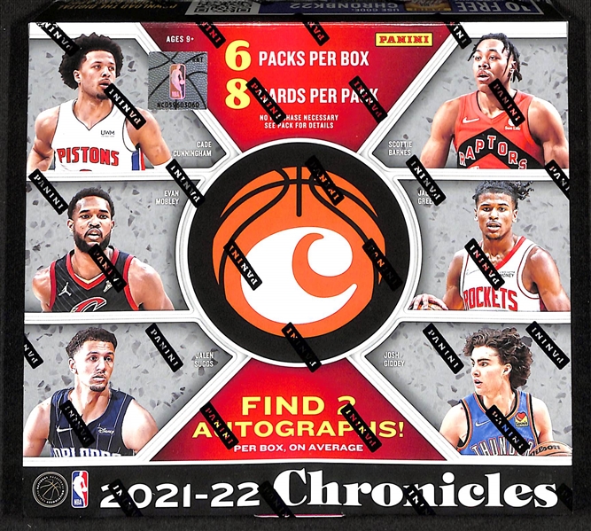 2021-22 Panini Chronicles Basketball Hobby Box - Sealed (2 autos) w. Cunningham, Green chase